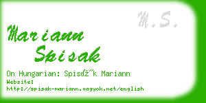 mariann spisak business card